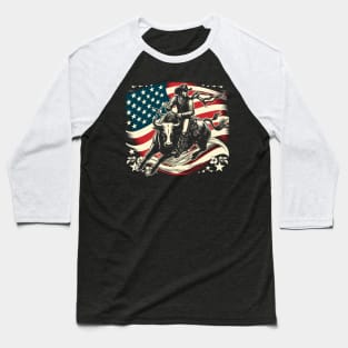 Rodeo Bull Rider Patriotic American Flag for Cowboys Baseball T-Shirt